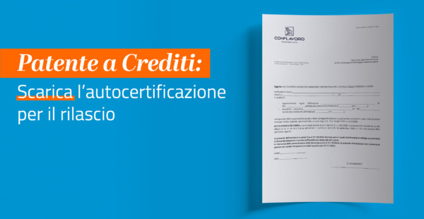 Dal 1° ottobre la Patente a crediti: scarica l’autocertificazione